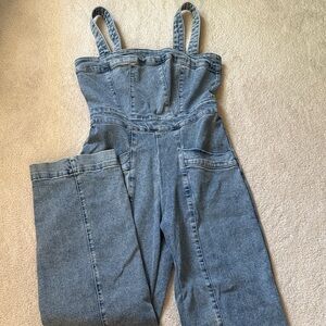 Forever 21 Light Blue Denim Jumpsuit